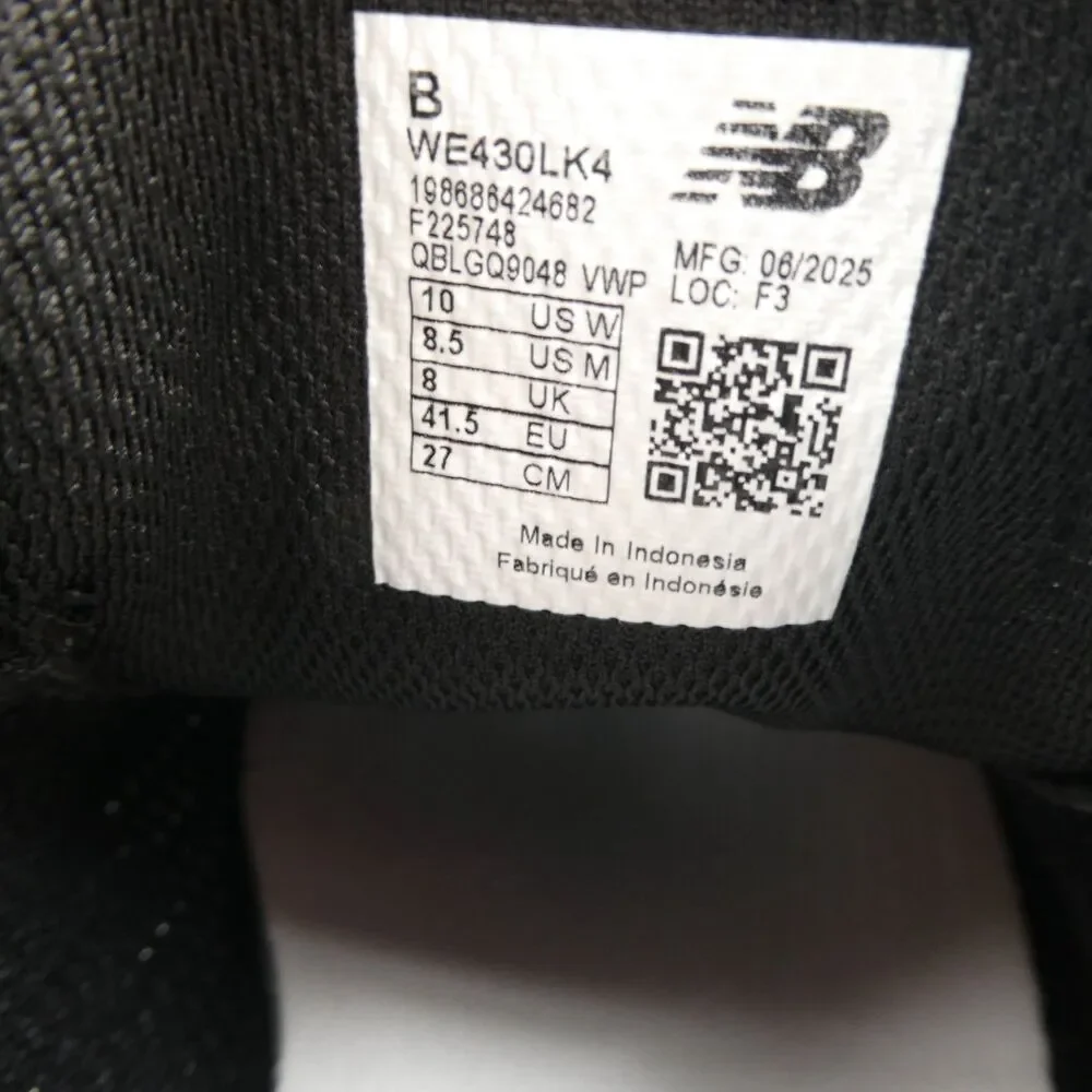New Balance 430 v4 Women's 10 Men's 8.5 Lightweight Mesh Running Shoes Black